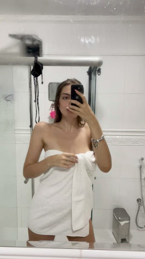 naked shower towel gif
