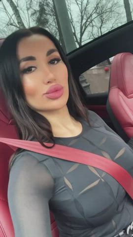 Big Tits Car Pornstar gif