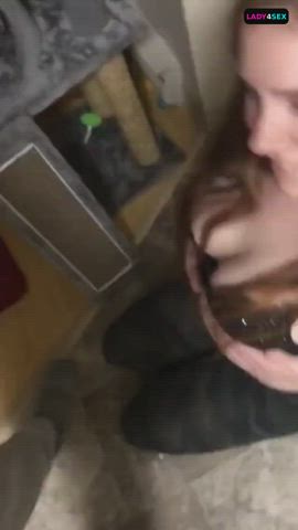 Amateur Blowjob Redhead gif