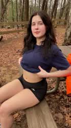 Flashing my tits in public gets me so wet