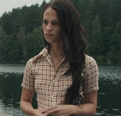 60fps alicia vikander boobs celebrity nude perky petite slow motion topless gif