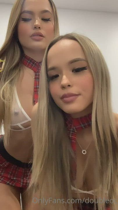 Big Tits Blonde Twins gif