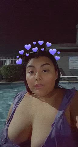 Late night swim💜