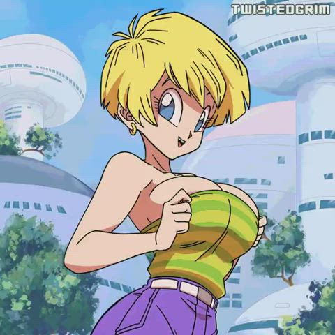 Erasa - pulls down her tube top (TwistedGrim) [Dragon Ball]