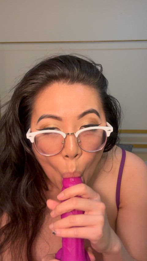 Asian MILF gives you a blowjob