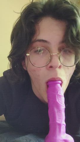 Deepthroat Dildo Femboy gif