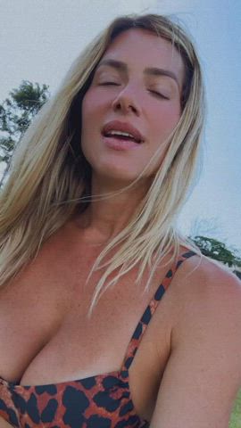 big tits blonde brazilian celebrity cleavage tanlines gif
