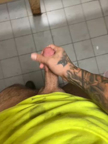 amateur husband jerk off work gif