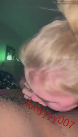 Balls Sucking Big Dick Blonde Cum In Mouth Deepthroat OnlyFans Spit Sucking gif