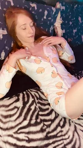 cute petite redhead tits titty drop gif