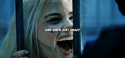 harley quinn jail laughing gif