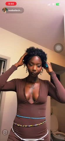 accidental braless ebony nipslip tiktok gif