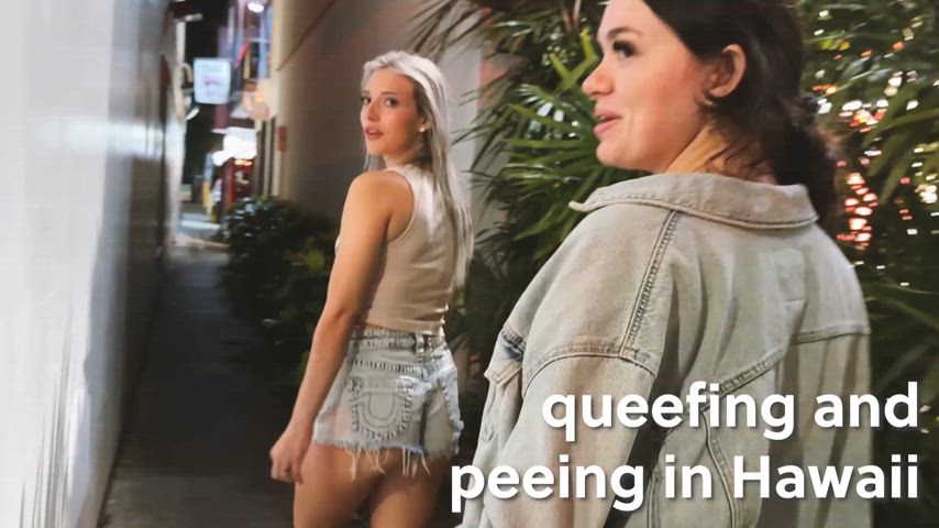 amateur ass blonde brunette outdoor pee peeing public pussy queef gif