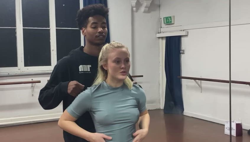 dancing squeezing tits gif