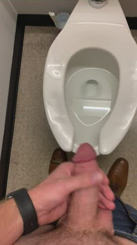 So horny at work i had to go to the bathroom to cum