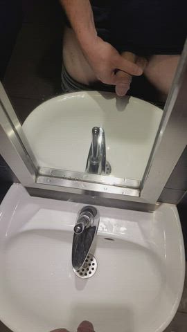 Bathroom Cut Cock Hairy Cock Piss Pissing Public Toilet gif