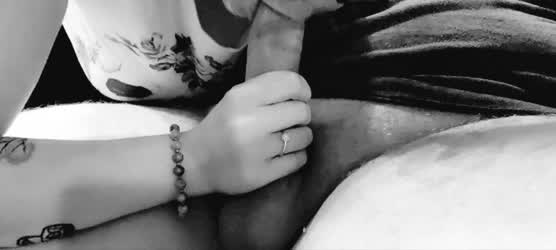 BWC Big Dick Blowjob Couple Homemade Real Couple Tattoo gif