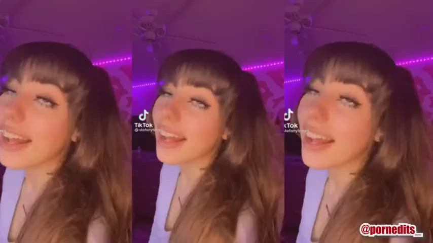 ahegao college cute long hair loop pmv tiktok tongue fetish gif