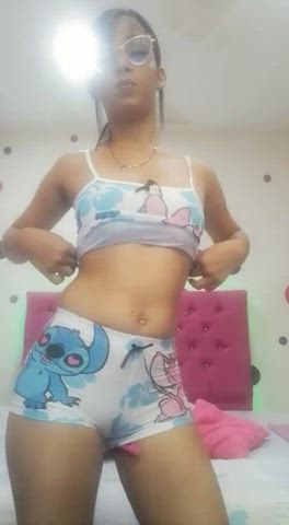 belly button boobs glasses innocent latina petite skinny tits virgin gif