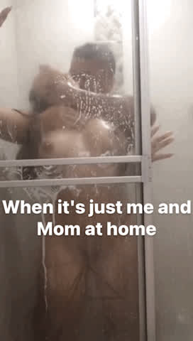 caption mom shower son taboo gif