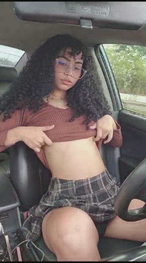 car sex cute finger in mouth public gif