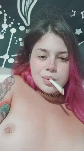 natural tits smoking tits gif