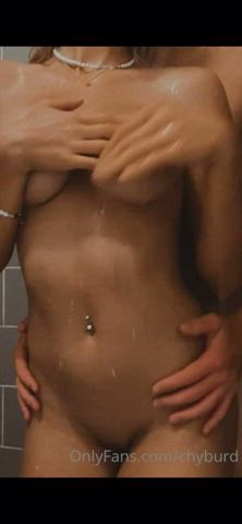 blonde nude sensual shower gif