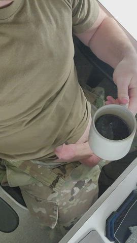 army balls big dick jerk off male masturbation solo gif