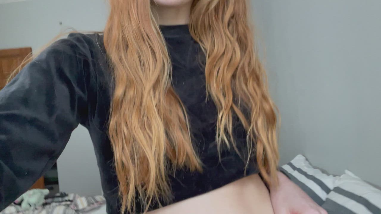 Camel Toe Redhead Tease gif