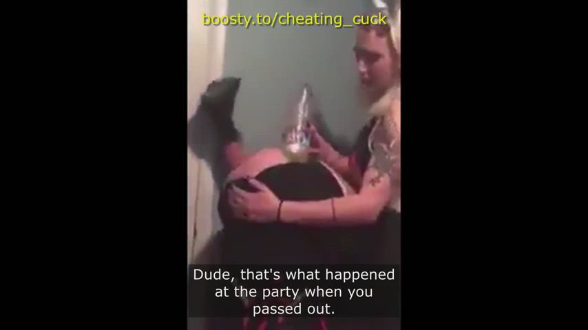 cheat cheating girlfriend party captions slut-captions gif