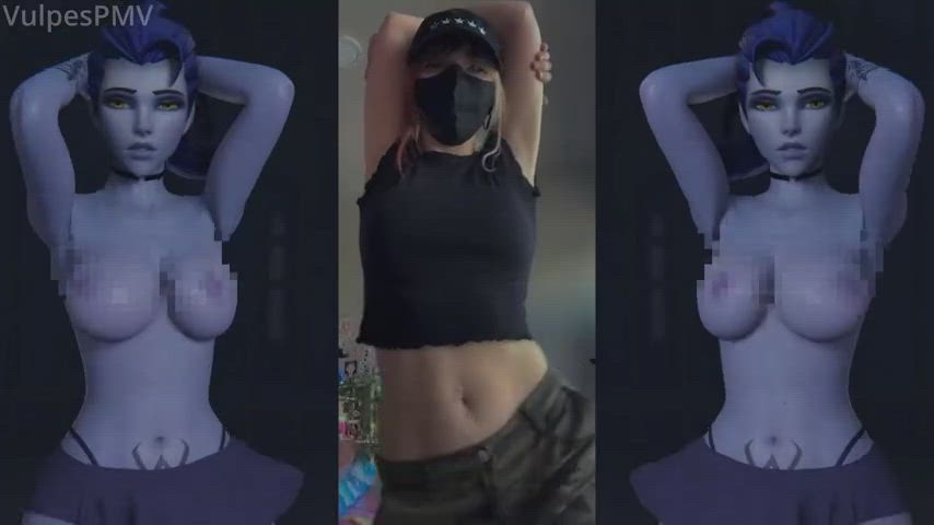 babe dancing gooning loop mask overwatch pmv split screen porn tiktok gif