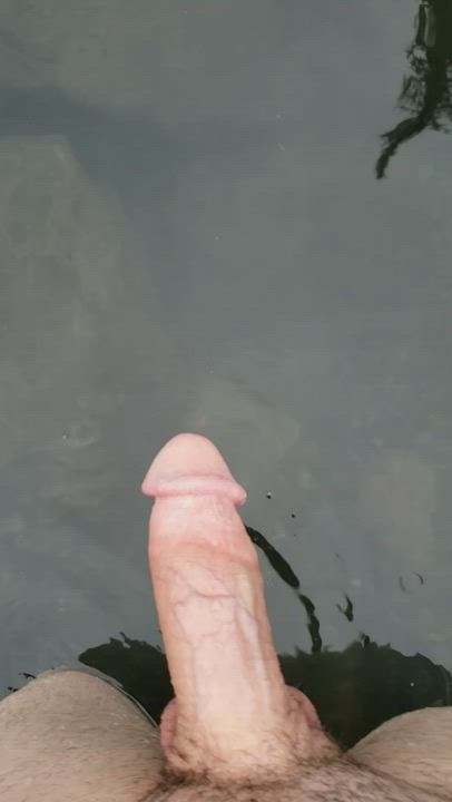 Cock Masturbating Outdoor gif