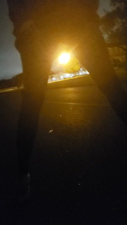 (F) peeing down my leg while standing in the road for a late pee 😅