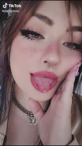 Brown Eyes Eye Contact TikTok Tongue Fetish gif