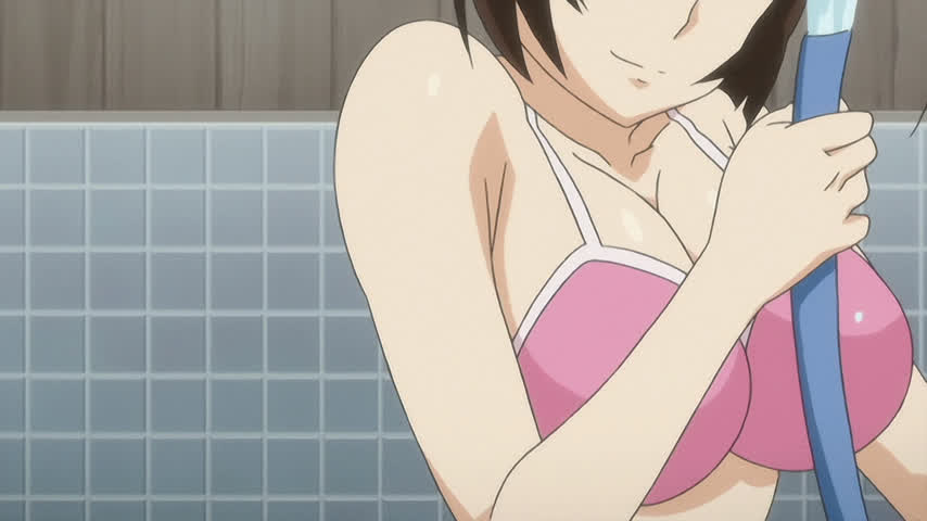 anime big tits bikini bouncing tits ecchi gif