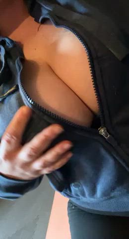 cougar teasing tits gif