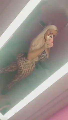 Ass Blonde Fishnet gif