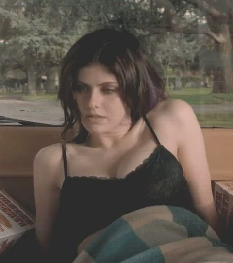 alexandra daddario cleavage lingerie gif