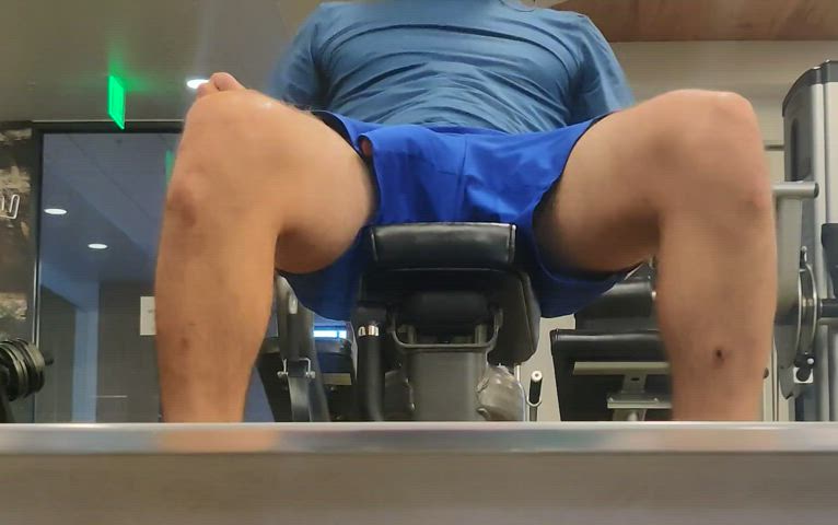 big dick clothed gym workout gif