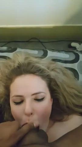 bbc blonde blowjob deepthroat interracial slow motion white girl gif