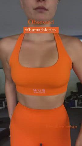 Celebrity Small Tits Spandex gif