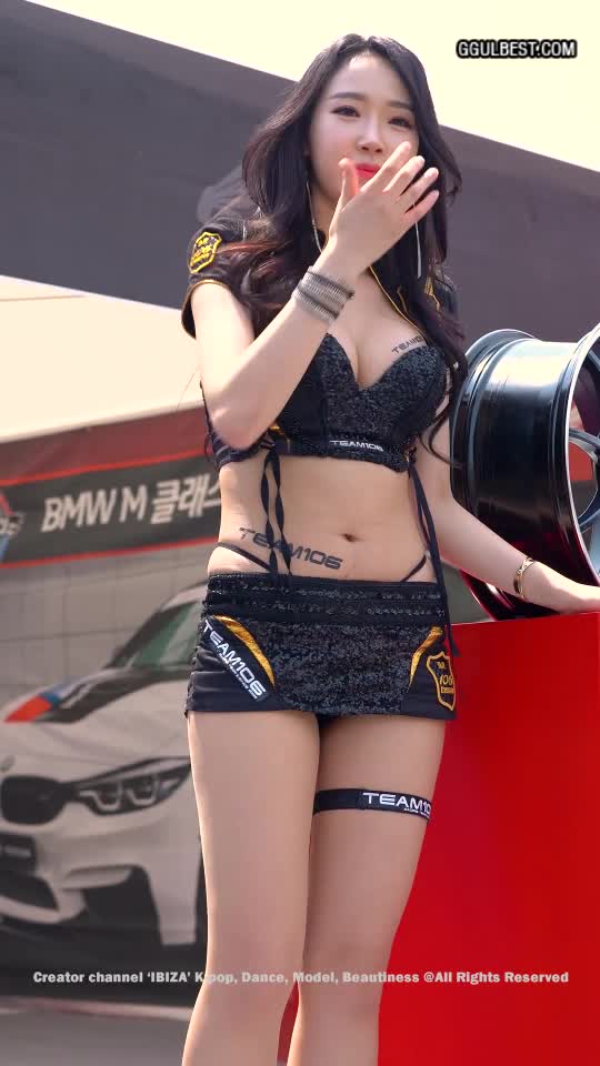 Racing model Dana big breasts cleavage .gif