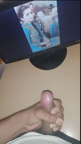 cumming on my friend's sister's pic which he sent me