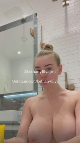 beth lily big tits boobs onlyfans shower topless gif