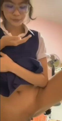 clit rubbing fingering malaysian masturbating schoolgirl shaved pussy gif