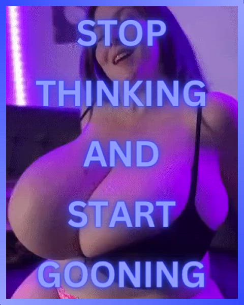 big tits caption gooning joi gif