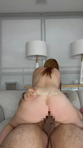 amateur big ass big tits bouncing tits freckles onlyfans redhead riding gif