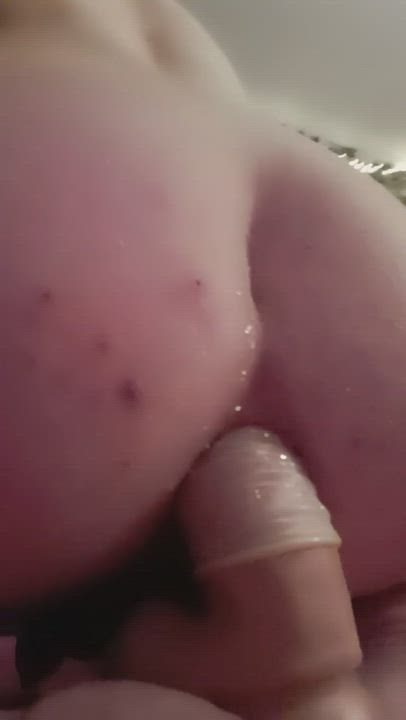 18 years old anal play ass spread asshole cowgirl dildo gape gay sissy trans gif