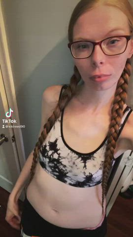 blue eyes glasses long hair tiktok gif