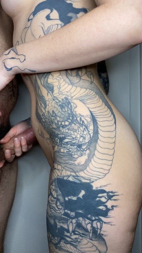 cock couple fansly handjob onlyfans real couple tattoo the inked girl next door thick